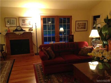 Great Room French doors lead to back deck and hot 