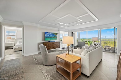 Stylish, comfortable living with endless Gulf Views. New wood ceiling detail, furniture, decor, rugs and paint 2023