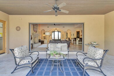Back patio with sliding doors open