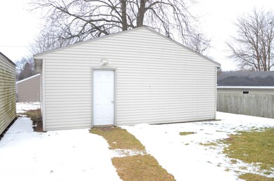 Back of garage facing west