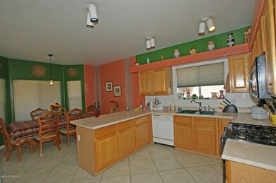 Kitchen opens to dinning area