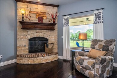 Cozy gas fireplace.