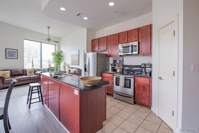 Cherry cabinetry.