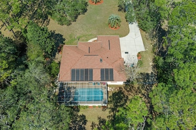 An Aerial View looking at the rear of the house. The Pool Solar Panels are approximately 2.5 years old.