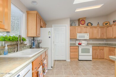 Open kitchen with skylight