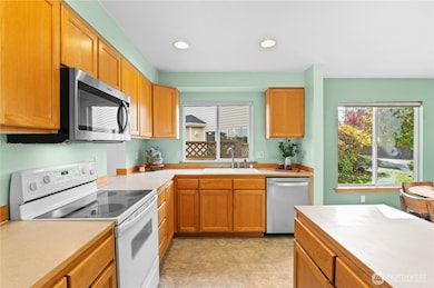 Huge wide open kitchen.