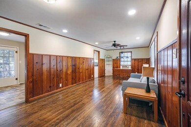 Dining open to living room.  Refinished original h