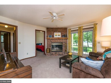 Living room view as you walk into the unit - brick