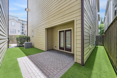 Covered patio with fully turfed low maintenance ba