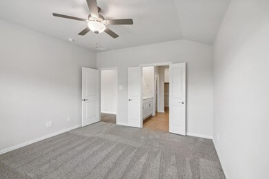 Unfurnished bedroom with ensuite bathroom, lofted 