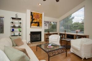 living room with fireplace