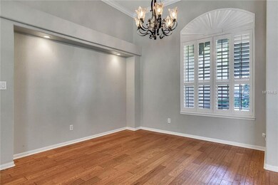 Dining room with beautiful lighting and area for b