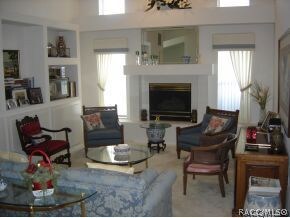 family room  with gas fireplac
