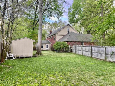 backyard divided into two areas, this side with st