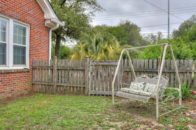 fenced side yard