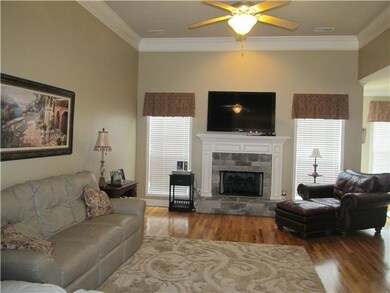 The living area features a gas fireplace.