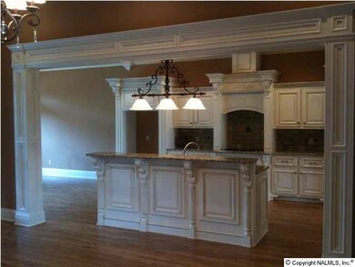 Wide-cased opening boasts massive trim and opens into a state-of-the-art kitchen. Custom cabinetry and outstanding color of granite accent this masterpiece.