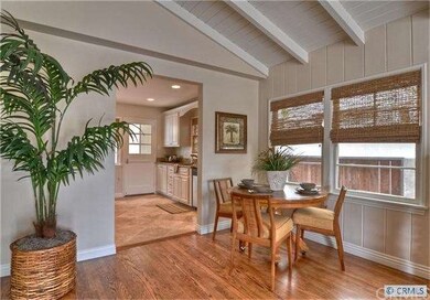 Dining area located just steps from the kitchen.
