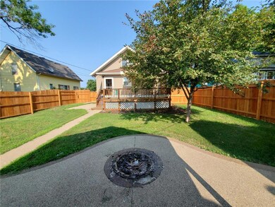 Aggregate patio with firepit
