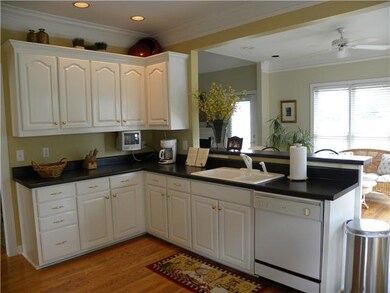 Bright kitchen offers lots of counter space and....