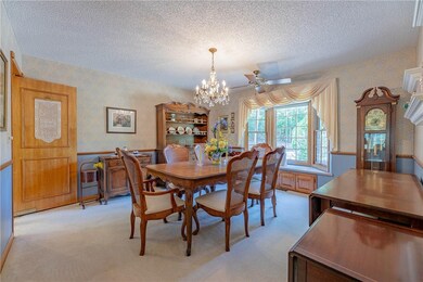 Formal dinners are hosted in the large dining room