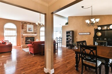 Entry foyer, great room and dining room