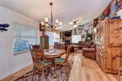 Dining area and living room.
