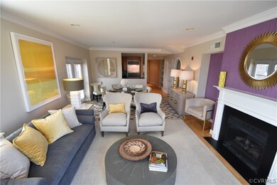 Spacious Living Room with gas fireplace.