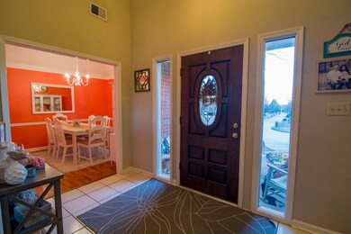 Another view of the foyer shows the lovely entrywa