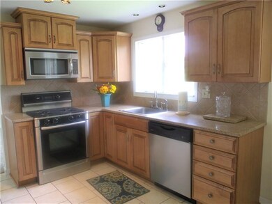 Granite countertops and stainless steel appliances