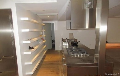 Kitchen with light wood finished floors and stainless steel gas cooktop