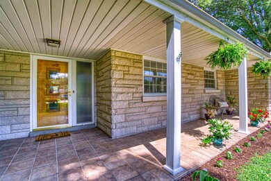 Pretty, covered front porch.