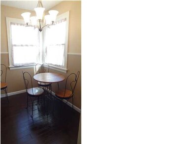 Dining room has new hardwood bamboo floors.