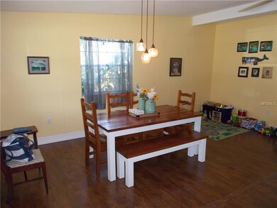Flexible space currently used as dining room