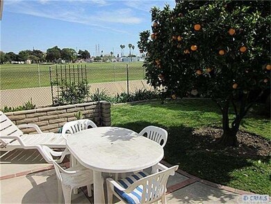 Backyard with school behind