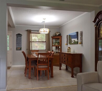 The living room flows easily into the dining room.