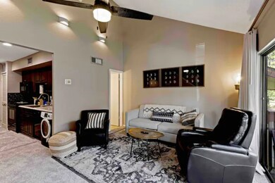 View of the living room and kitchen