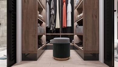 Step into a beautifully organized walk-in closet t