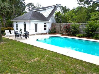 View of pool and Sunroom