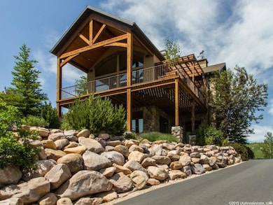 Exterior space featuring a wooden deck