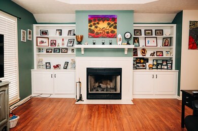Woodburning fireplace and great built-ins