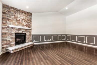 Look at that fireplace!