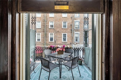 Shared balcony with one other unit.