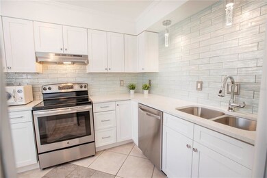 Glass backsplash and LED lighting