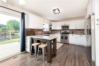 remodeled kitchen with new sliding door