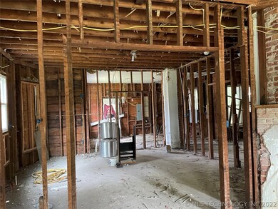 View from front door into kitchen/living space.