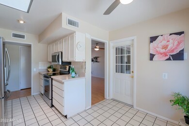 Kitchen has room for a bistro table