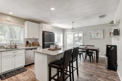 A chef's dream kitchen! Kitchen & dining area is right off of the living area. Features stainless steel appliances, granite counter tops, lazy Susan in cabinets & plenty of storage!