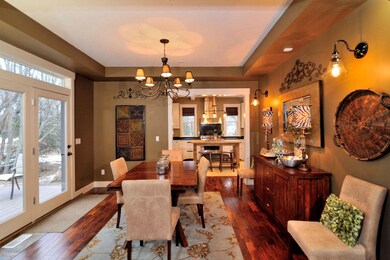 Semi-formal dining showing kitchen