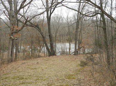 Lake has dock and bridge